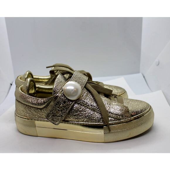 Nicholas Kirkwood Gold Pearlogy Platform Sneakers sz 6 M / 36 EU - Picture 3 of 6